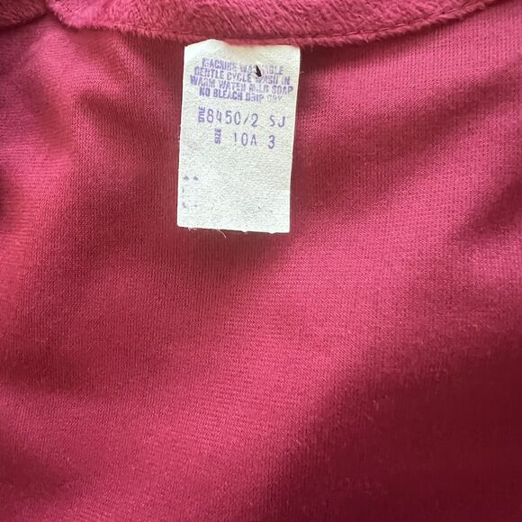 Vintage Vest Sz 10 A Red Velvet Open Front 70s 80s Gold Buckle Sides Sleeveless - Picture 6 of 12